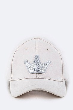 Sequins Crown Suede Cap LA-35020A