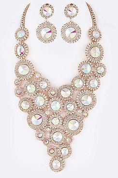 Elegant Crystal Statement Necklace Set