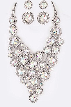 Elegant Crystal Statement Necklace Set
