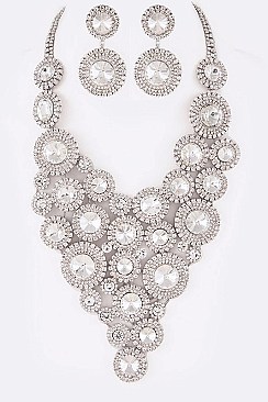 Elegant Crystal Statement Necklace Set