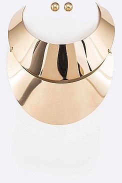 DOUBLE COLLAR METAL NECKLACE SET