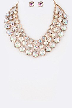 Glamorous Crystal Statement Necklace Set LA-GNE2070