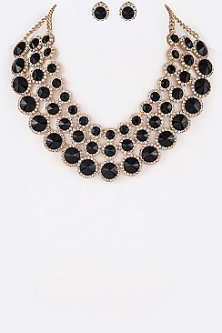 Glamorous Crystal Statement Necklace Set LA-GNE2070