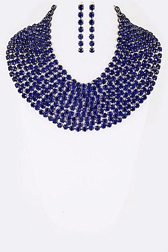 Elegant Rhinestone Statement Necklace Set LA-GNE3001