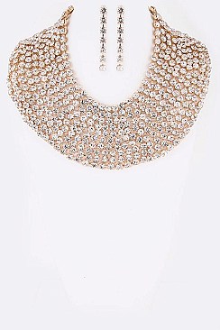 Elegant Rhinestone Statement Necklace Set LA-GNE3001