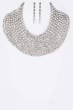 Elegant Rhinestone Statement Necklace Set LA-GNE3001