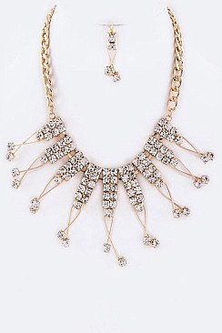 BOUND CRYSTALS STATEMENT NECKLACE SET