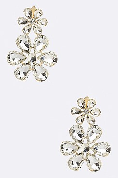 CLASSIC CRYSTAL FLOWER EARRINGS