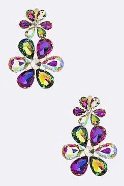 CLASSIC CRYSTAL FLOWER EARRINGS