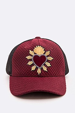 Stylish Heart Quilted Cotton Trucker Cap LA-EMH0908