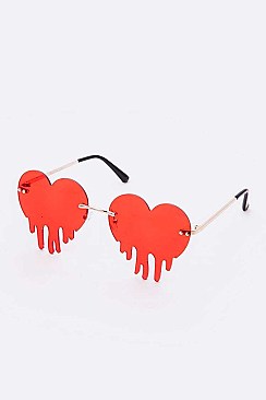 Pack of 12 Iconic Dripping Heart Sunglasses Set