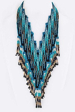 ORIGINAL TRIBAL BEAD BIB NECKLACE