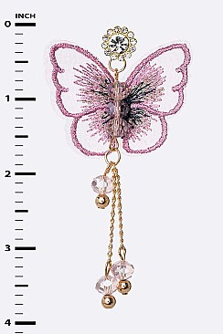 Pack of 12 Embroidered Butterfly Iconic Earrings Set