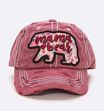 Mama Bear Patch Embroidered Vintage Cap