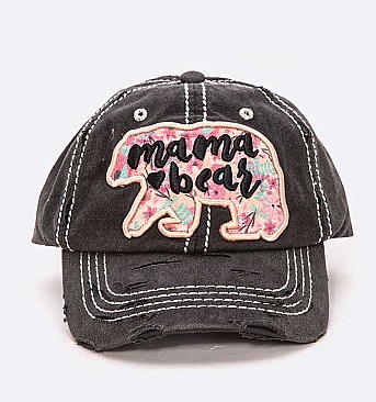 Mama Bear Patch Embroidered Vintage Cap