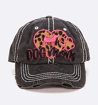Dog Mama Embroidered Vintage Cotton Cap