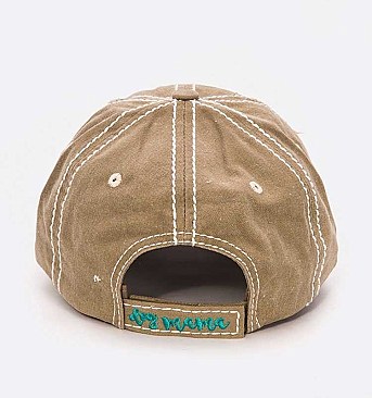 Dog Mama Embroidered Distress Cotton Cap