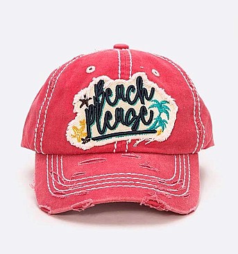 Beach Please Embroidery Cotton Cap