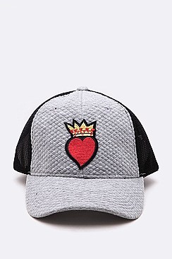 Queen Heart Patch Quilted Cotton Cap LA-EMH0907E