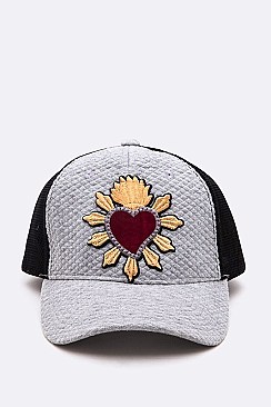 Stylish Heart Quilted Cotton Trucker Cap LA-EMH0908
