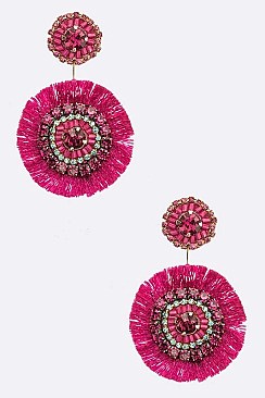 CIRCULAR TASSEL EARRINGS