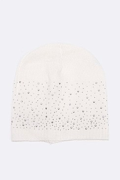 Pack of 12 pieces Chic Crystal Accent Fashion Beanie Set LA-HNHT1080