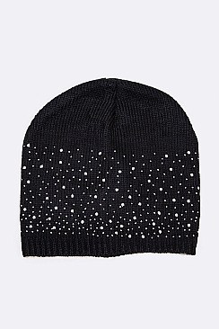 Pack of 12 pieces Chic Crystal Accent Fashion Beanie Set LA-HNHT1080