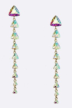 MIXED CRYSTAL DROP EARRINGS