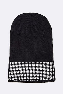 Chic Crystal Studs Cuff Beanie LA-HNHT1044