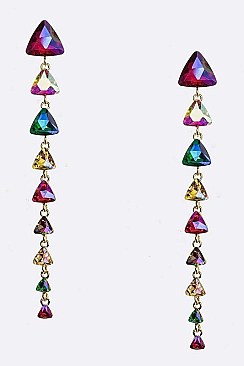 MIXED CRYSTAL DROP EARRINGS