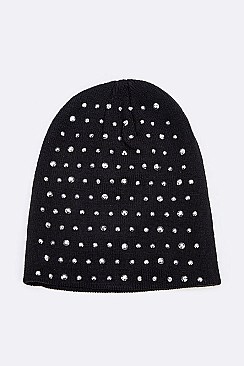 Trendy Rhinestone Studs Iconic Beanie LA-HNHT1062