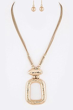 TEXTURED PENDANT NECKLACE SET