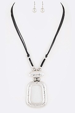 TEXTURED PENDANT NECKLACE SET
