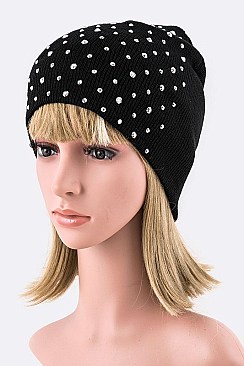 Trendy Rhinestone Studs Iconic Beanie LA-HNHT1062
