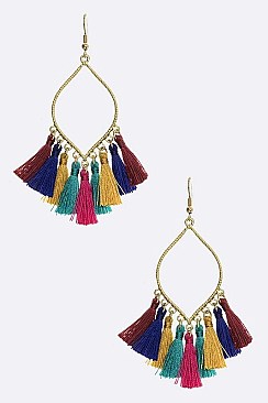 LEAF TASSEL EARRINGS