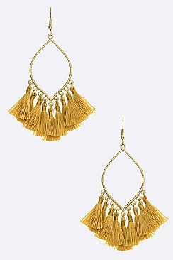 LEAF TASSEL EARRINGS