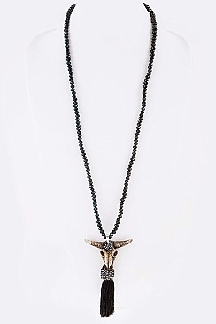 Cow Skull Iconic Pendant Necklace LA-151434