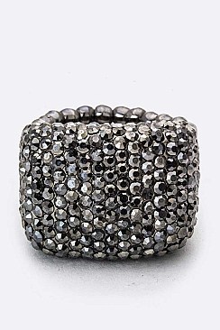 Elegant Pave Crystals Stretch Ring LARB2082