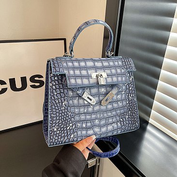 blue croc handbags