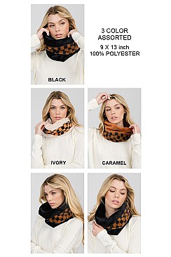 Pack of 12 Checker Plaid Soft Infinity Scarves