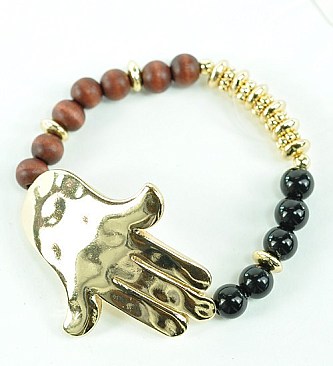 Hamsa Gold and Black Bracelet