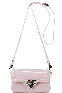 MODERN STUDDED TENDER JELLY CROSS BODY BAG