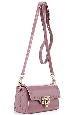 MODERN STUDDED TENDER JELLY CROSS BODY BAG
