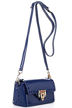 MODERN STUDDED TENDER JELLY CROSS BODY BAG