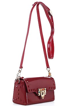 MODERN STUDDED TENDER JELLY CROSS BODY BAG