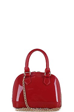 TENDER JELLY DOMED SATCHEL CROSSBODY BAG
