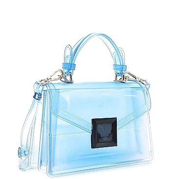TRENDY TRANSPARENT CLEAR CROSSBODY BAG