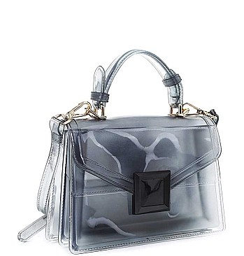 TRENDY TRANSPARENT CLEAR CROSSBODY BAG