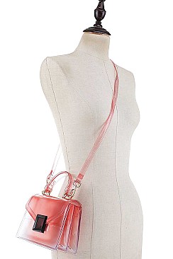 TRENDY TRANSPARENT CLEAR CROSSBODY BAG