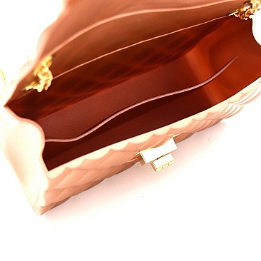 2 Way Quilted Matte Jelly Turn-Lock Shoulder Bag